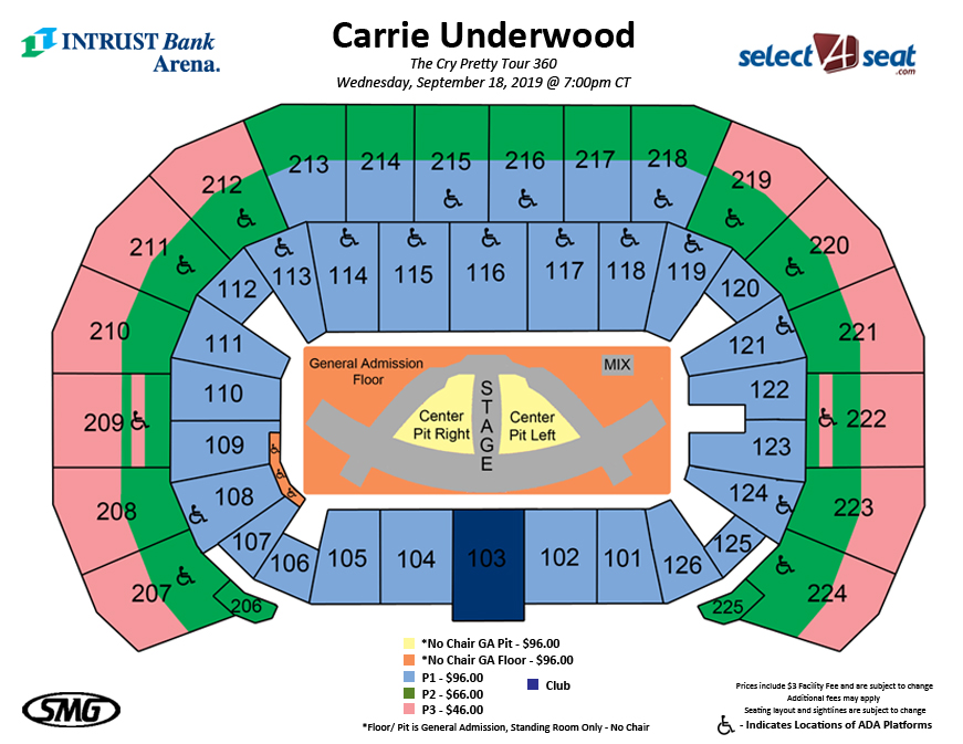 Seating Charts | Events & Tickets | INTRUST Bank Arena